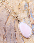 Aruba Pink Opal Golden Pendant Necklace