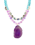 Aruba Purple Jade Statement Pendant Necklace