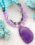 Aruba Purple Jade Statement Pendant Necklace