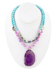 Aruba Purple Jade Statement Pendant Necklace