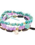 Aruba Blue and Purple Stretch Bracelet Set