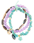 Aruba Blue and Purple Stretch Bracelet Set