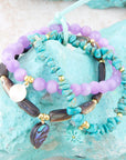Aruba Blue and Purple Stretch Bracelet Set
