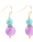 Aruba Purple Jade Golden Drop Earrings