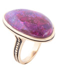 Aruba Purple Turquoise Golden Statement Ring