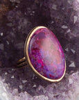 Aruba Purple Turquoise Golden Statement Ring