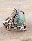 Aspen Green Serpentine Golden Statement Ring