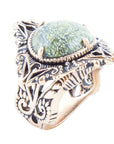 Aspen Green Serpentine Golden Statement Ring