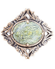 Aspen Green Serpentine Golden Statement Ring