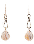 Astro Grey Wood Opal and Sterling Silver Drop Earrings