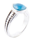Astro Teardrop Blue Apatite and Sterling Silver Ring