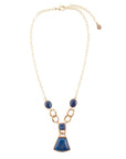 Athena Blue Agate Golden Statement Necklace
