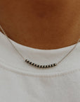 Authentic Silver Pearl Bar Necklace