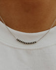 Authentic Silver Pearl Bar Necklace