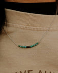 Authentic Turquoise Bead and Silver Pearl Bar Necklace