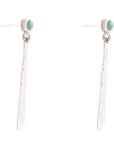 Aztec Blue Turquoise and Sterling Silver Linear Drop Earrings