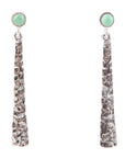 Aztec Blue Turquoise and Sterling Silver Linear Drop Earrings
