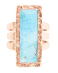 Aztec Blue Turquoise Golden Statement Ring
