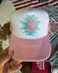 Aztec Bucking Bronco Patch Trucker Hat