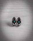 Azure Aztec Patterned Metal Stud Fashion Earrings