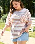 Amari Plus Size Stripe Waffle Knit Top