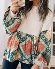 Paisley Patchwork Long Sleeve Top