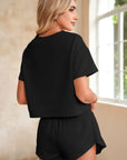 Cropped Tee and Ruffle High Waist Skort Set