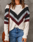 Cecilia Chevron Striped Sweater