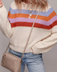 Ayla Striped Color Block Loose Sleeve Chic Sweater