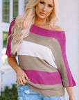 Willow Stripe Knit Half Sleeve Sweater