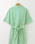 Annabelle Stripe Buttoned & Tie Romper