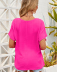 Laurel V Neck Short Sleeve Blouse