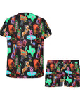 Vegas Neon Western Women's Short and Top Pajama Set