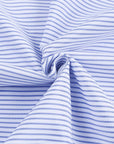 Stripe Smocked Cuff Buttoned Shirt