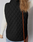 Quilted Zip-Up Snap Button Pocketed Vest