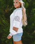 Eleanor Leopard Turn-down Collar Waffle Top