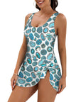 All Turquoise Skirted Swimsuit