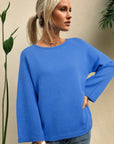 Solid Knit 3/4 Sleeve Dolman Sweater