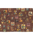 Vintage Cowboy Collage Western Curtains 52" x 63" Made in America