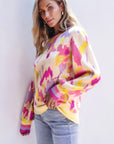Aria Colorblock Balloon Sleeve Sweater