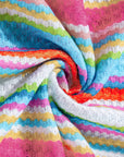 Kenna Stripe Rainbow Eyelet Knit Button Decor Tank Top