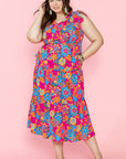 Jessie Ruffled Sleeveless Plus Size Long Dress