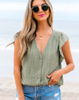 Ruthie Flutter Sleeve Lace V Neck Top