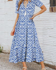 Remy V Neck Casual Geometric Print Maxi Dress