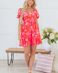 Kayla Floral Sweetheart Neck Dress