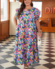 Noa Plus Size Ruffled Short Sleeve Maxi Dress