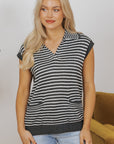Teagan Stripe Sweater Vest