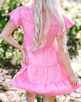 Kylee Ruffle Sleeve Tiered Chambray Dress