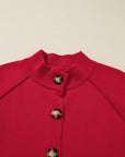 Solid Collared Button Front Cardigan Jacket