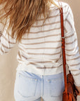 Lauren Cowl Neck Striped Print Drop Shoulder Sweater